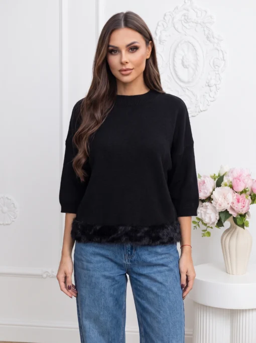 pulover-elegant-din-tricot-cu-blana-ecologica-la-tiv