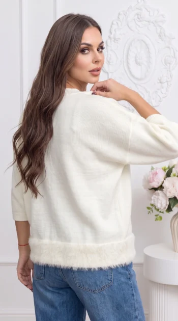 pulover-elegant-din-tricot-cu-blana-ecologica-la-tiv
