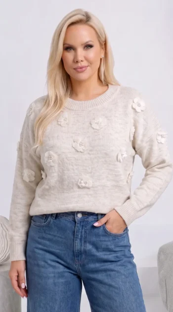 pulover-elegant-din-tricot-moale-cu-flori-3d
