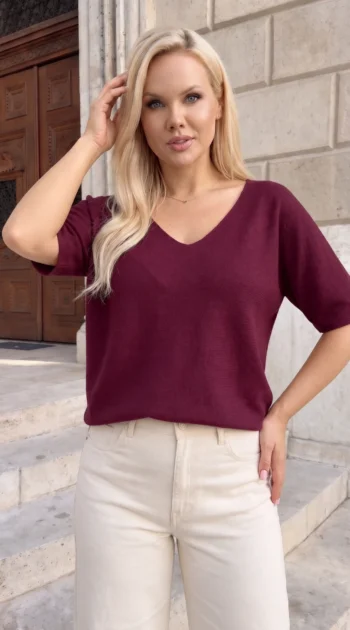 pulover-elegant-din-tricot-pufos-decolteu-in-v