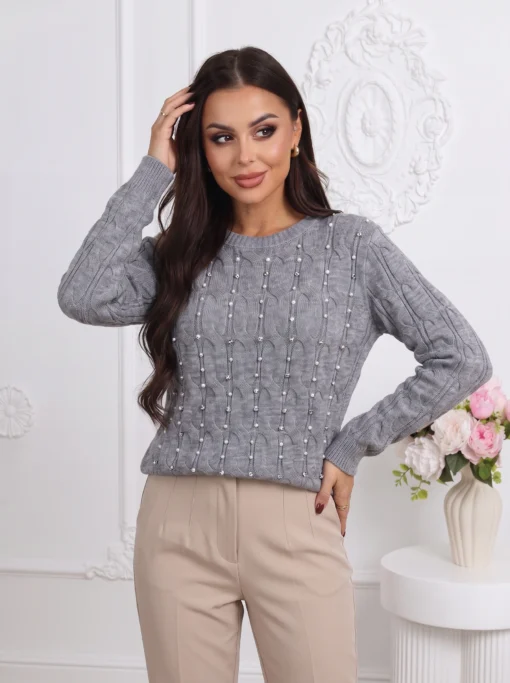 pulover-elegant-din-tricot-torsadat-cu-perle-si-strasuri-stralucitoare