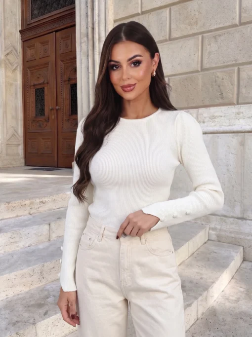 pulover-elegant-mulat-cu-maneci-bufante-si-nasturi-la-mansete