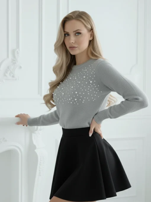 pulover-gri-elegant-cu-perlute-aplicate