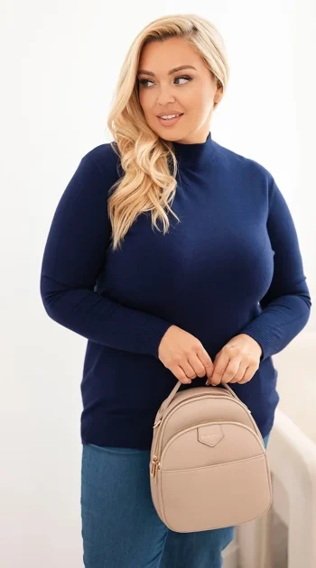 pulover-marime-mare-bleumarin-pe-gat-din-tricot-fin