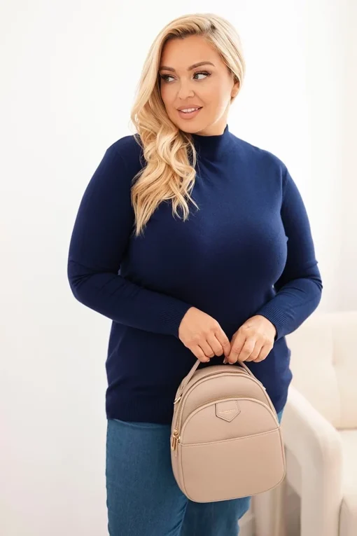 pulover-marime-mare-bleumarin-pe-gat-din-tricot-fin