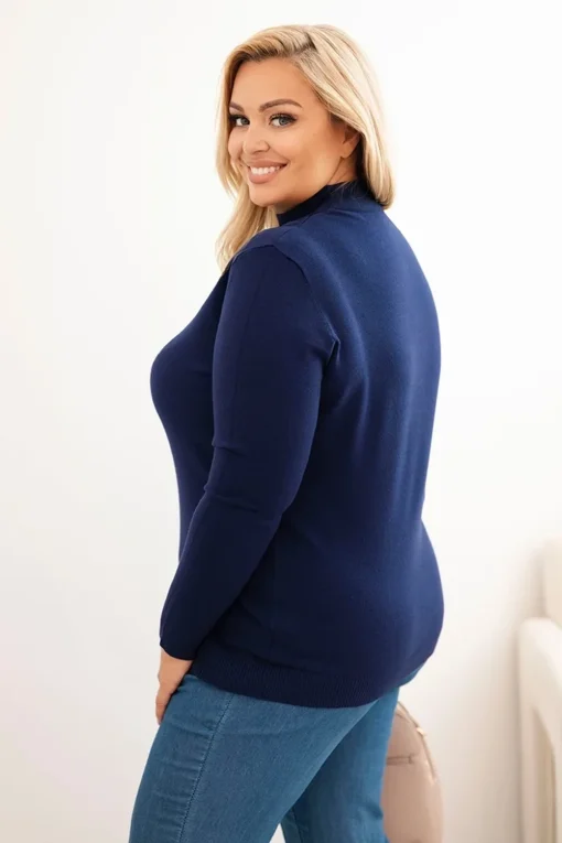 pulover-marime-mare-bleumarin-pe-gat-din-tricot-fin