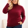 pulover-marime-mare-burgundy-pe-gat-din-tricot-fin