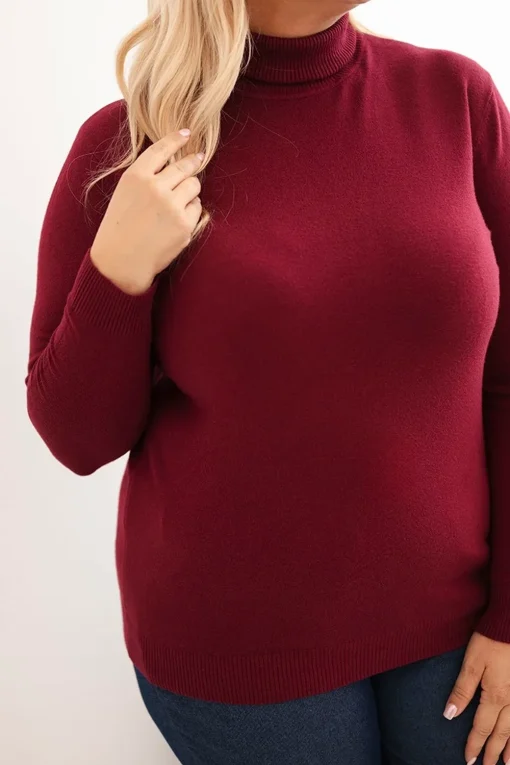 pulover-marime-mare-burgundy-pe-gat-din-tricot-fin