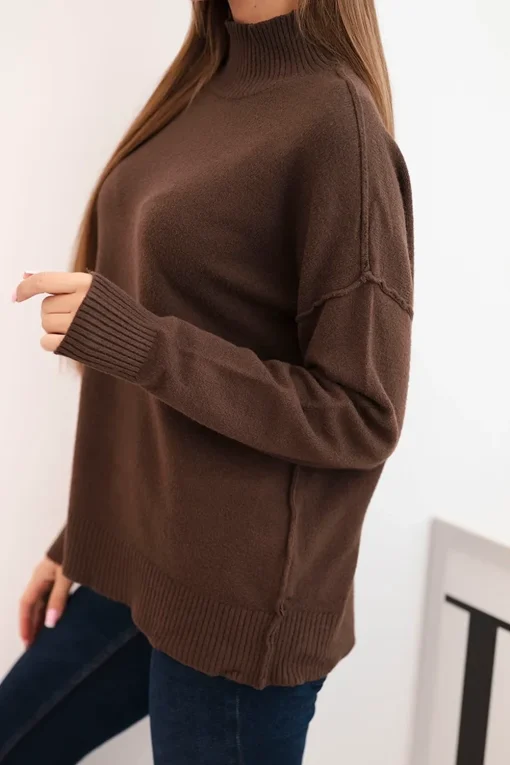 pulover-maro-oversize-cu-guler-inalt
