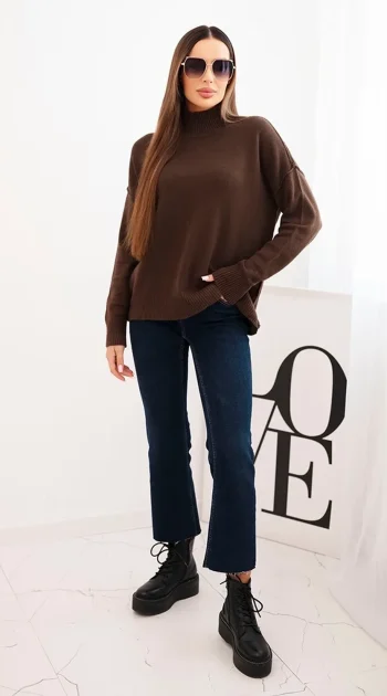 pulover-maro-oversize-cu-guler-inalt