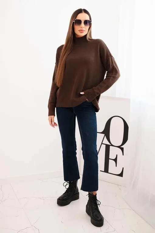 pulover-maro-oversize-cu-guler-inalt