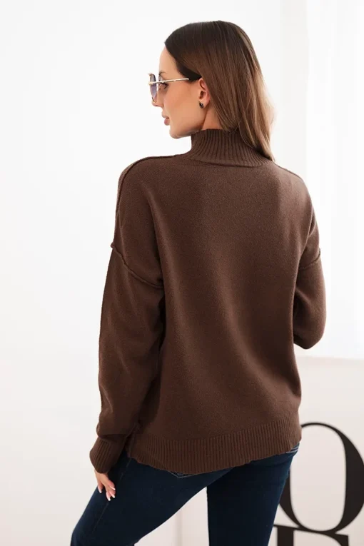 pulover-maro-oversize-cu-guler-inalt