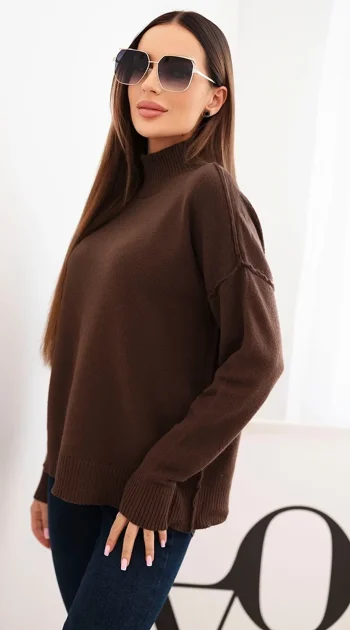 pulover-maro-oversize-cu-guler-inalt