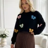 pulover-negru-cu-fluturi-colorati-3d