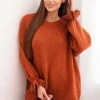 pulover-oversize-caramiziu-cu-maneci-bufante