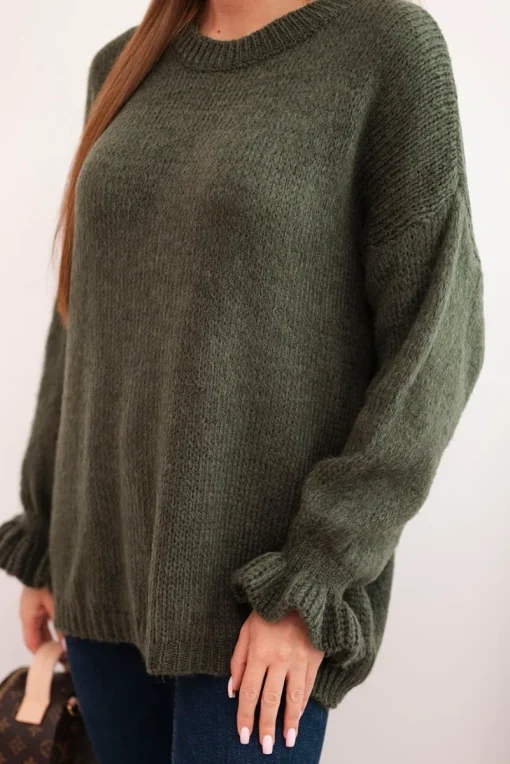 pulover-oversized-kaki-cu-maneci-bufante