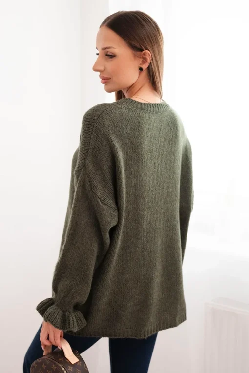 pulover-oversized-kaki-cu-maneci-bufante