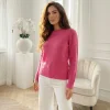 pulover-roz-elegant-dama-cu-croiala-clasica
