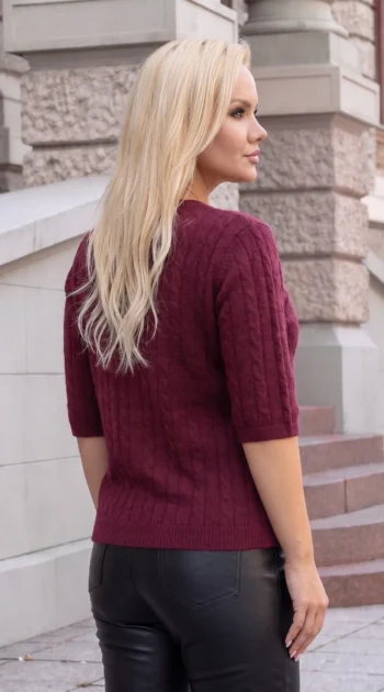 pulover-tricot-pufos-cu-torsade-fine