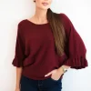 pulover-tricotat-burgundy-cu-maneci-bufante-si-volane