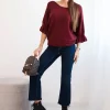 pulover-tricotat-burgundy-cu-maneci-bufante-si-volane