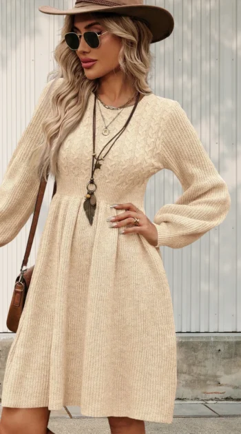 rochie-abiola-crem-din-tricot-cu-model-decorativ