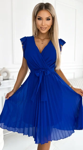 rochie-albastra-cu-decolteu-petrecut-si-pliuri-elegante