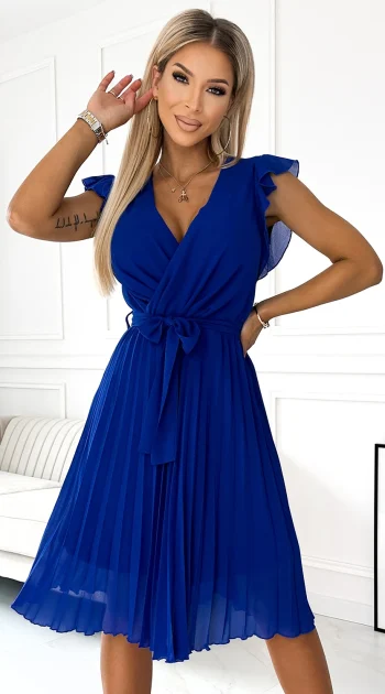 rochie-albastra-cu-decolteu-petrecut-si-pliuri-elegante