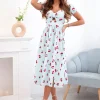 rochie-albastra-cu-imprimeu-de-cirese