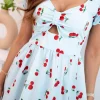 rochie-albastra-cu-imprimeu-de-cirese