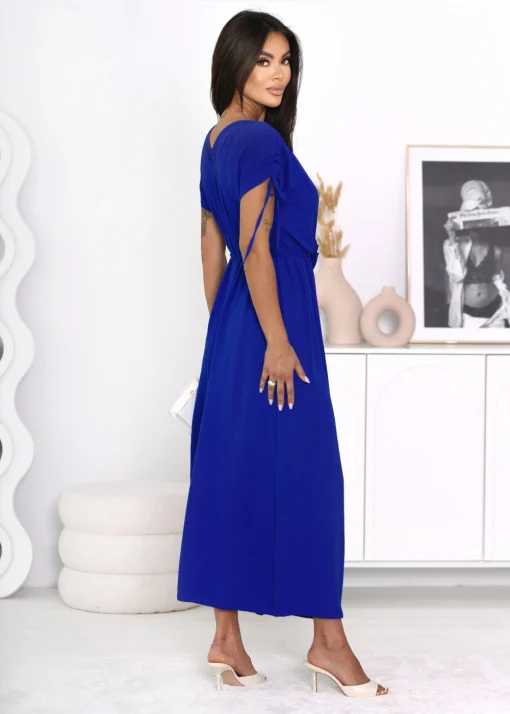 rochie-albastra-eleganta-cu-cordon-floral