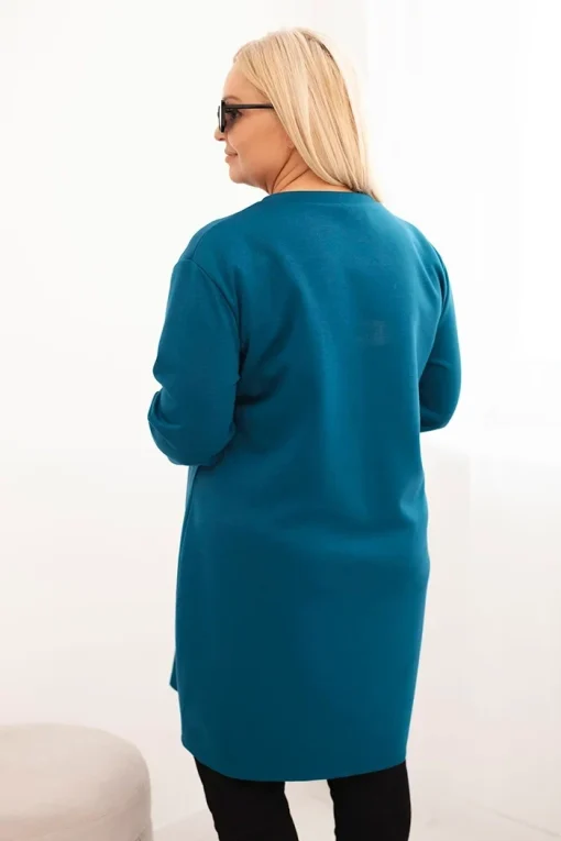 rochie-albastra-marime-mare-cu-croiala-lejera