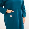 rochie-albastra-marime-mare-cu-croiala-lejera