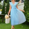 rochie-albastra-midi-din-dantela-cu-volane-si-fusta-din-tull