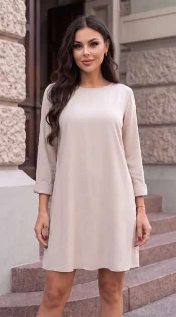 rochie-bej-din-vascoza-cu-croiala-lejera