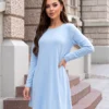 rochie-bleu-din-vascoza-cu-croiala-lejera