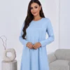 rochie-bleu-din-vascoza-cu-croiala-lejera