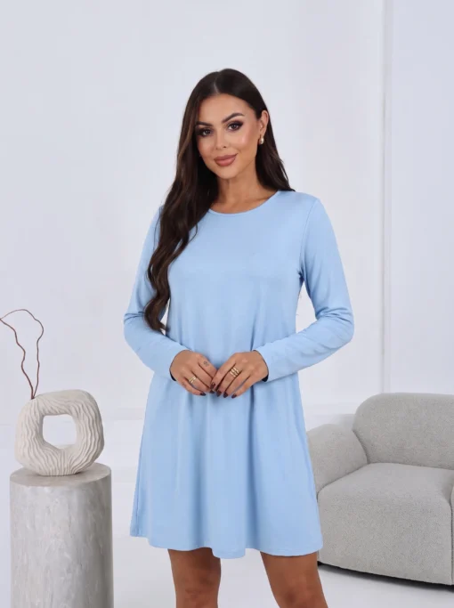 rochie-bleu-din-vascoza-cu-croiala-lejera