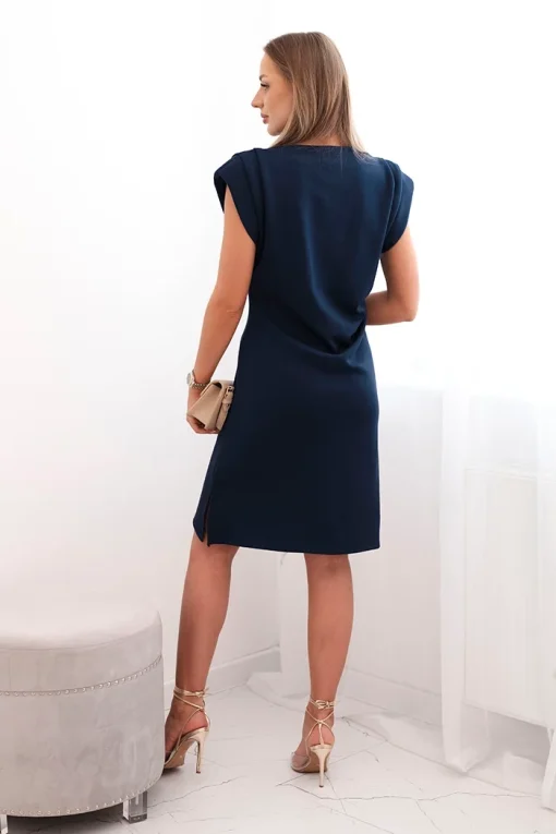 rochie-bleumarin-cu-croi-lejer-si-crapatura-laterala