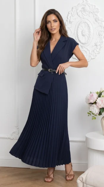 rochie-bleumarin-eleganta-tip-sacou-cu-fusta-plisata-si-curea