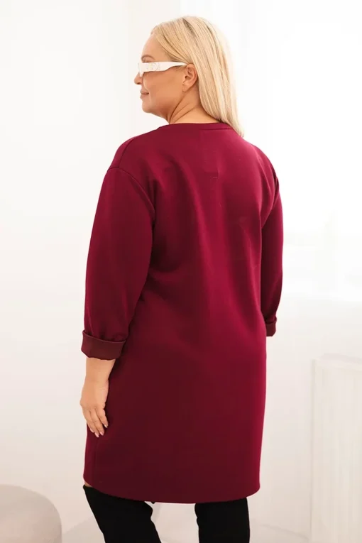 rochie-burgundy-marime-mare-cu-croiala-lejera