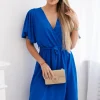 rochie-cu-decolteu-petrecut-si-cordon-in-talie-albastru-regal