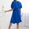 rochie-cu-decolteu-petrecut-si-cordon-in-talie-albastru-regal