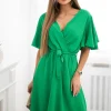 rochie-cu-decolteu-petrecut-si-cordon-in-talie-verde
