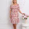 rochie-de-vara-alba-cu-imprimeu-trandafiri-roz-si-cordon-in-talie