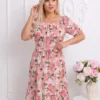 rochie-de-vara-alba-cu-imprimeu-trandafiri-roz-si-cordon-in-talie