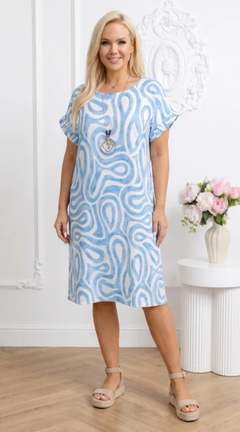 rochie-de-vara-lejera-cu-imprimeu-abstract-alb-si-albastru