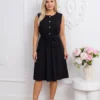 rochie-de-vara-neagra-din-vascoza-cu-cordon-si-nasturi