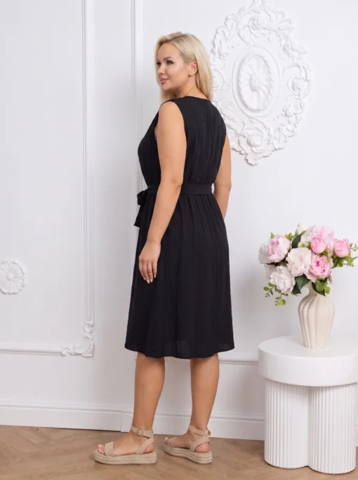 rochie-de-vara-neagra-din-vascoza-cu-cordon-si-nasturi