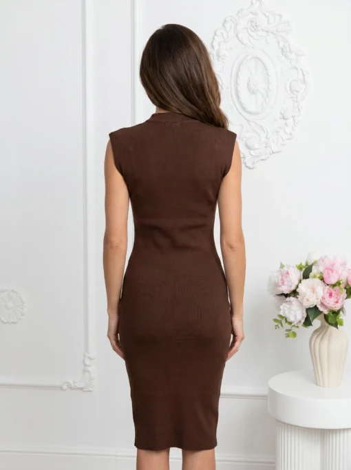 rochie-din-tricot-fin-cu-esarfa-eleganta-la-gat